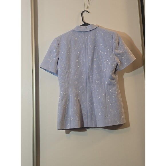 Vintage 9Os Kasper ASL Baby Pastel Blue Embroidery Solid Pint Midi Skirt W/Top - Picture 7 of 9